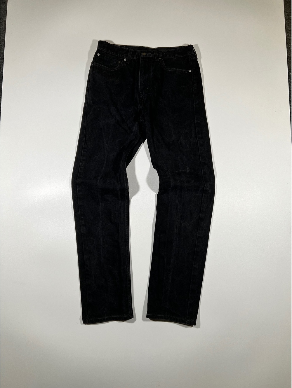 Levi's 505 Regular Fit Black Denim Jeans Men's W34 L36 Straight Leg Classic